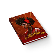 Load image into Gallery viewer, Goddess Energy - African American Woman - Ruled Line Hardcover Journal Diagonal