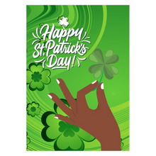 Load image into Gallery viewer, African American Hand - White Polished Nails - Happy St. Patrick's Day Cards (2)