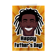 Load image into Gallery viewer, Dreadlocks Laughing Dad - African American Man - Father's Day Card Front