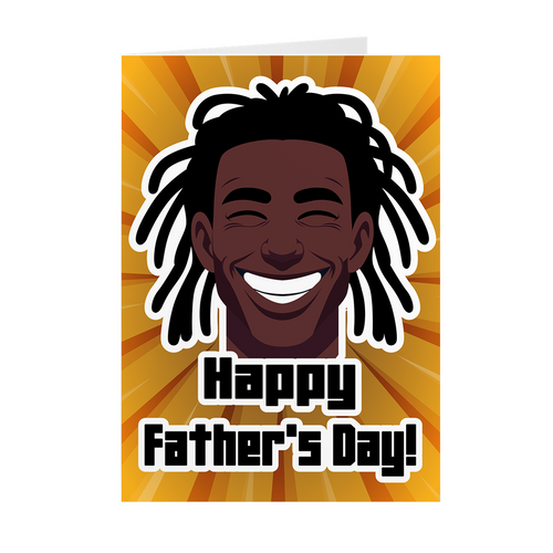 Dreadlocks Laughing Dad - African American Man - Father's Day Card