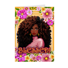 Load image into Gallery viewer, Blessed - African American Woman - Black Card Shop Front