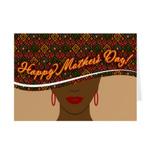 Load image into Gallery viewer, Stylish Mom Large Hat - Black Mother - African American Mother's Day Card Front