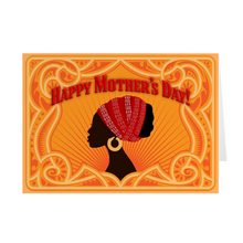 Load image into Gallery viewer, Orange Red - Black Woman - Happy Mother's Day Cards Front