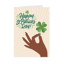 Load image into Gallery viewer, Dear Lucky One - African American Hand - Happy St. Patrick's Day Cards Front