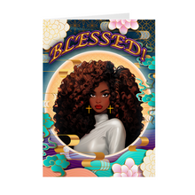 Load image into Gallery viewer, Blessed - African American Woman - Black Greeting Cards Front