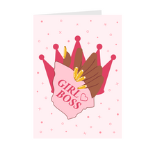 Load image into Gallery viewer, Crown & Nail Art - African American Girl Boss Greeting Cards Front