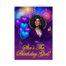 Load image into Gallery viewer, Radiant Smile - Black Woman - African American Birthday Cards Front