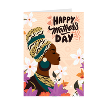 Load image into Gallery viewer, Flowers & Confidence - African American Woman - Mother's Day Cards Front