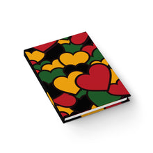 Load image into Gallery viewer, Heart Black is Beautiful Ruled Line Hardcover Journal Diagonal