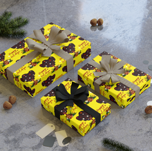 Load image into Gallery viewer, African American Flower Vibes - Happy Holidays Gift Wrapping Paper Roll 3pcs Sample