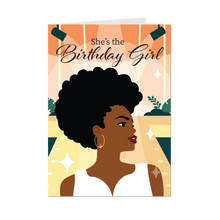 Load image into Gallery viewer, All Eyes on Her - She's the Birthday Girl - African American Birthday Cards - Front