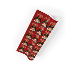 Load image into Gallery viewer, Girl, Glasses & Presents - Merry Christmas - African American Gift Wrapping Paper Roll