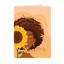 Load image into Gallery viewer, Sunflower Glow - Sending You Pure Sunshine! - Black Card Shop (Vertical) Front