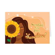 Load image into Gallery viewer, Sunflower Glow - Sending You Pure Sunshine! - Black Card Shop (Horizontal) Front