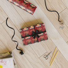 Load image into Gallery viewer, Girl, Glasses & Presents - Merry Christmas - African American Gift Wrapping Paper Roll Zoom Out Sample