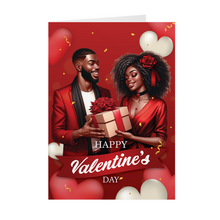 Load image into Gallery viewer, Happy Stylish Couple - Happy Valentine's Day - African American Card Shop Front