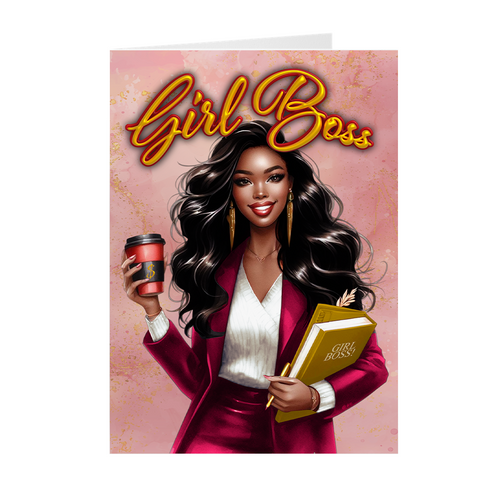 Brains, Beauty & Style - African American Girl Boss Cards