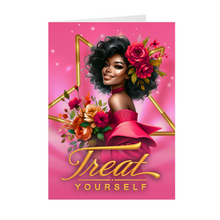 Load image into Gallery viewer, Buy Yourself Flowers - Treat Yourself - African American Greeting Cards (Pink)