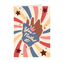 Load image into Gallery viewer, Nail Art Swirl - You Nailed It - Black Stationery Greeting Card Front
