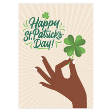 Load image into Gallery viewer, Dear Lucky One - African American Hand - Happy St. Patrick's Day Cards Front (2)