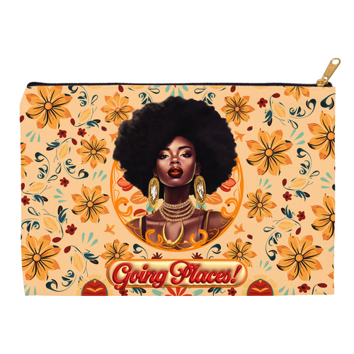 Going Places - Floral & Diamond Glam - Black Woman - Accessory Bag