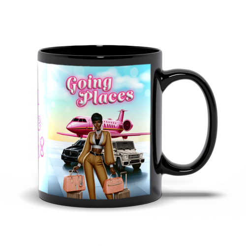 Jetsetter Going Places - African American Woman Traveling - Coffee Mugs
