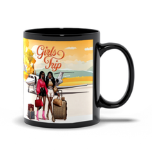 Load image into Gallery viewer, Best Friends Girls Trip - African American Women Travel - Black Coffee Mug Right Handle