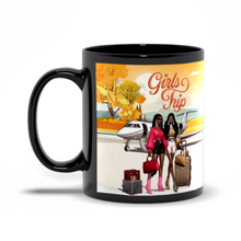 Load image into Gallery viewer, Best Friends Girls Trip - African American Women Travel - Black Coffee Mug Left Handle