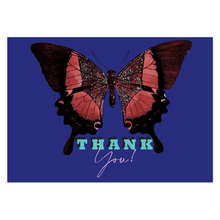 Load image into Gallery viewer, Blue - Butterfly Thank You Card Front