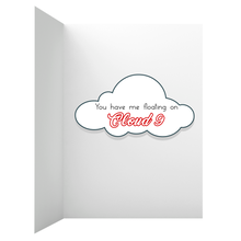Load image into Gallery viewer, Love Is In The Air - Floating Red Balloon Hearts - Valentine's Day Card Inside Right Side