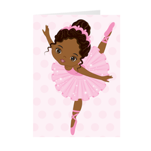 Load image into Gallery viewer, African American Ballerina - Happy Birthday - Greeting Card Front