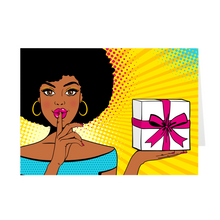 Load image into Gallery viewer, Shhh It's Somebody's Birthday - African-American Woman Birthday - Greeting Card Front