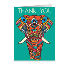 Load image into Gallery viewer, Elephant - Thank You Greeting Card Front
