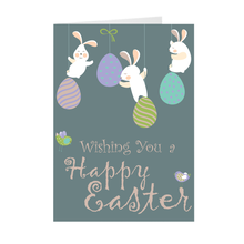 Load image into Gallery viewer, Bunnies and Eggs - Happy Easter Greeting Card Front