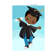 Load image into Gallery viewer, African American Boy - Graduation Greeting Card Front