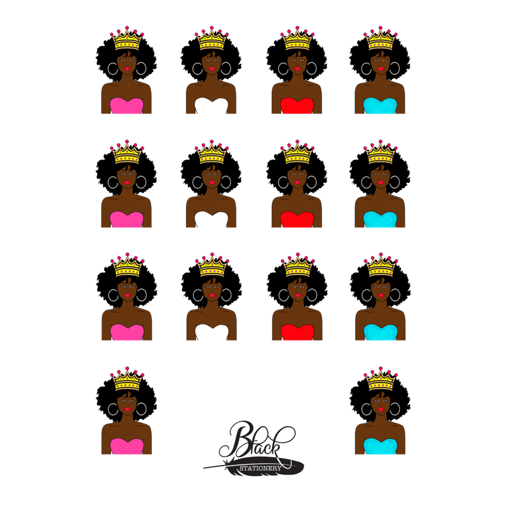 Believe in Yourself - African American AFRO Crown Girl Premium Stickers