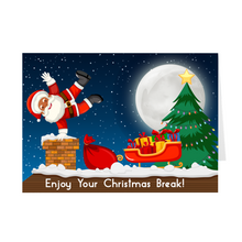 Load image into Gallery viewer, Christmas Break - Breakdancing Santa Claus Greeting Card Front