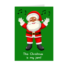 Load image into Gallery viewer, This Christmas - Dancing - African American Santa Claus Greeting Card Front