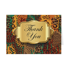 Load image into Gallery viewer, Animal Print Thank You Greeting Card  Front