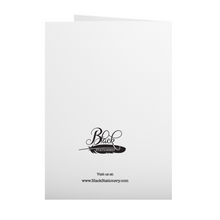 Load image into Gallery viewer, Heart & Crown - Black Stationery Princess Birthday Cards Back