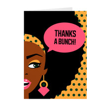 Load image into Gallery viewer, Yellow & Pink - Afro Pop Art - African American Girl - Thank You Card Front