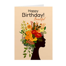 Load image into Gallery viewer, Flowers In Her Hair - Silhouette Woman- African American Birthday Card Shop Front