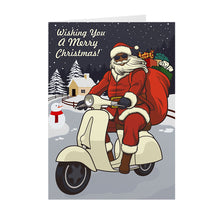 Load image into Gallery viewer, Happy Black Santa Driving - African American Christmas Cards Front