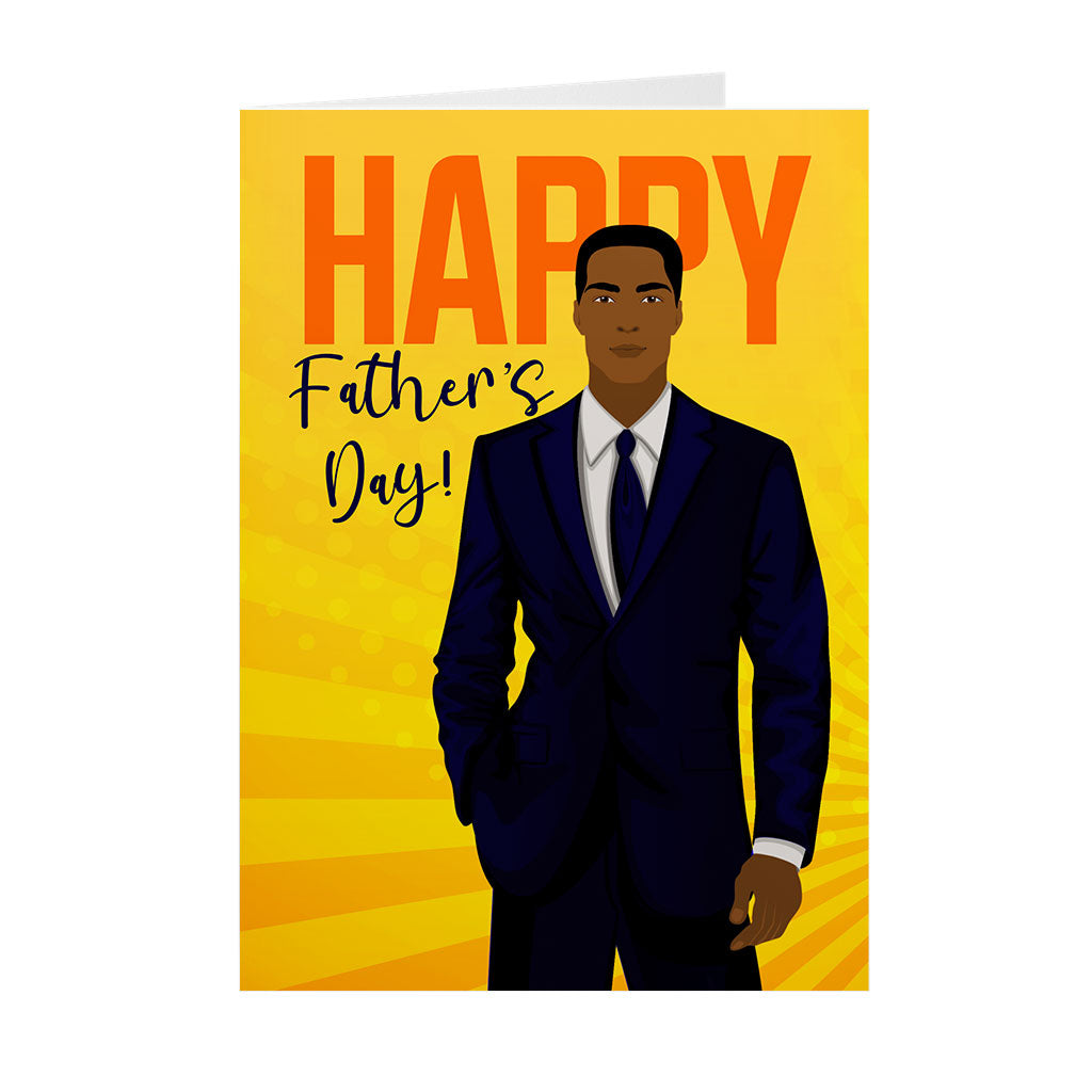 Dad In Suit Pop Art African American Fathers Day Card Black