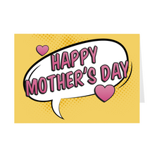Load image into Gallery viewer, Yellow & Pink - Happy Mother's Day - Pop Art Mother's Day Cards Front