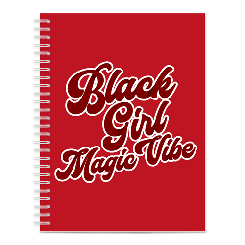 Red - Black Girl Magic Vibe Spiral Notebook