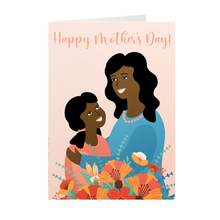 Load image into Gallery viewer, Mother & Daughter Smiling - African American Mother's Day Cards Front