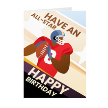 Load image into Gallery viewer, All Star Football Player – African American Birthday Card