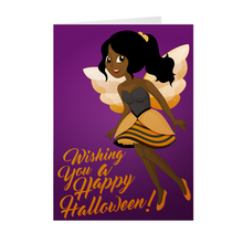 Load image into Gallery viewer, Butterfly Fairy Bee Costume - African American Girl - Black Halloween Card Shop Front