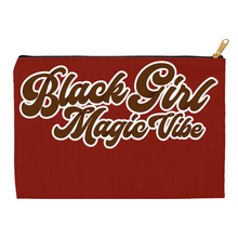 Load image into Gallery viewer, Red & Brown -Black Girl Magic Vibe - Black Stationery Pen/Pencil/Kindle Accessory Bag (2)